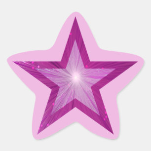 Pink Star star-shape sticker pale pink