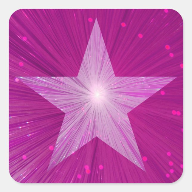 Pink Star sticker square (Front)