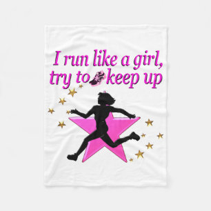 PINK STAR TRACK AND FIELD CHAMPION FLEECE BLANKET