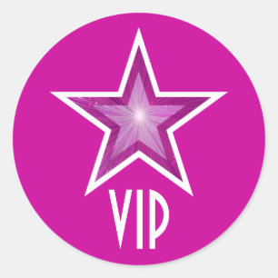 Pink Star VIP autocollant rond rose
