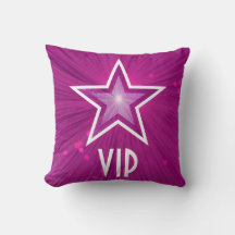 Pink Star 'VIP' throw pillow square