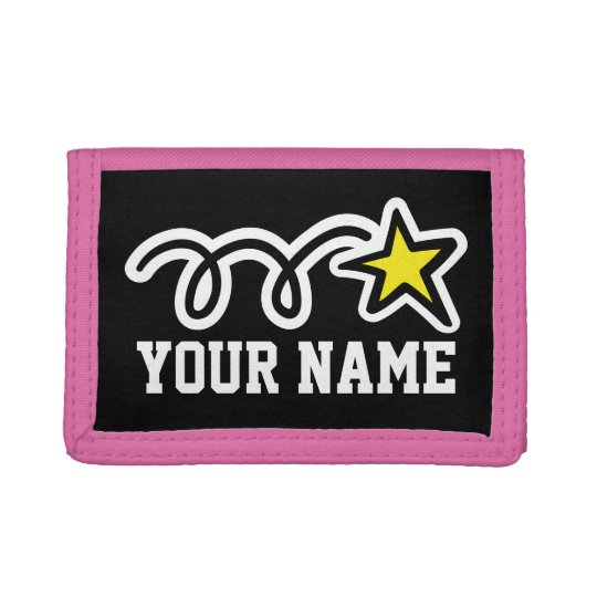 Pink star wallet for girls | Personalizable name