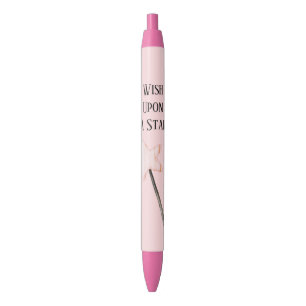 Pink Star Wish Black Ink Pen