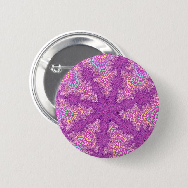 Pink Starburst 2 Inch Round Button (Front & Back)