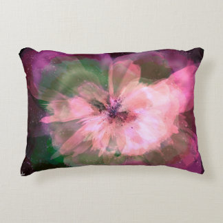 Pink starburst abstract flower accent pillow