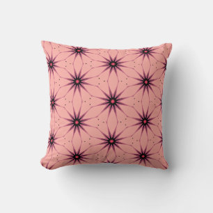 Pink Starburst Geometric Pattern Lamp Throw Pillow