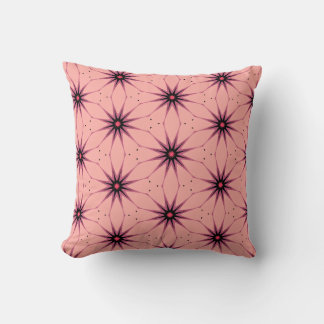 Pink Starburst Geometric Pattern Lamp Throw Pillow