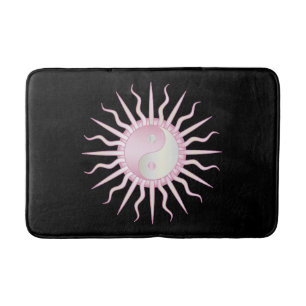 Pink Starburst Yin Yang Bath Mat