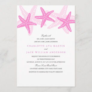 Pink Starfish Beach Mariage Invitation