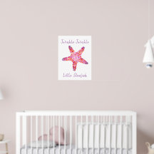 Pink Starfish Nursery Print