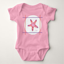Pink Starfish One piece baby bodysuit