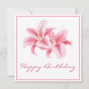 Pink Stargazer Lilies Card