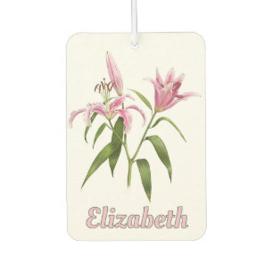 Pink Stargazer Lily Botanical Art Personalized  Air Freshener