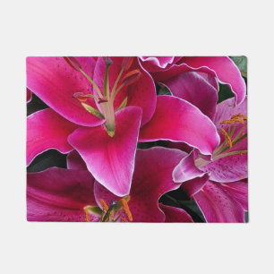Pink stargazer lily flowers    doormat