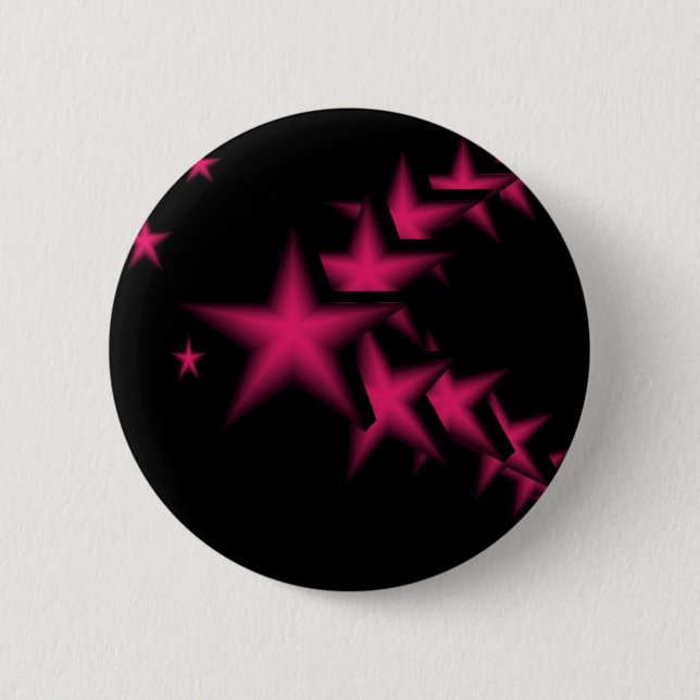 Pink stars 2 inch round button (Front)