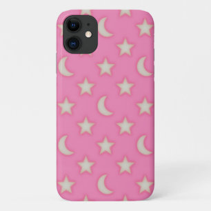 Pink stars and moons pattern iPhone 11 case