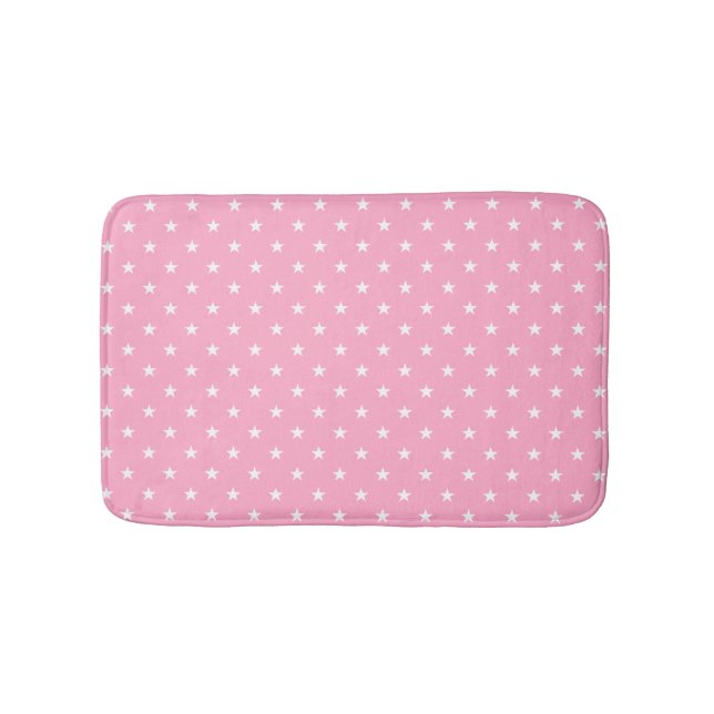 Pink Stars Bath Mat (Front)