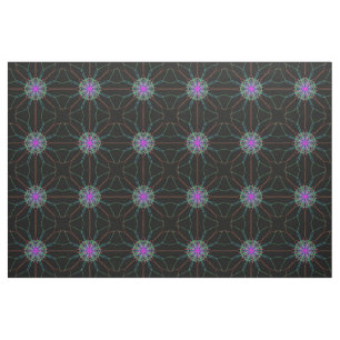 Pink stars black background art fabric