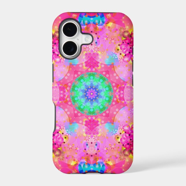 Pink Stars & Bubbles Fractal Pattern (Back)