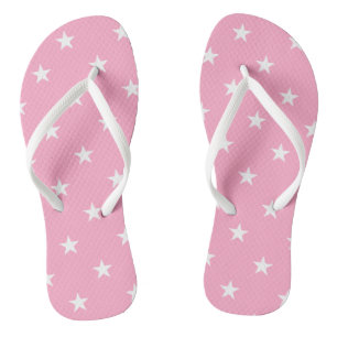 Pink Stars Flip Flops