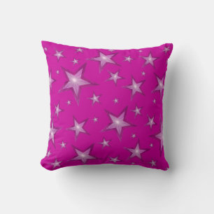 Pink Stars imprimé lancer oreiller carré rose rose