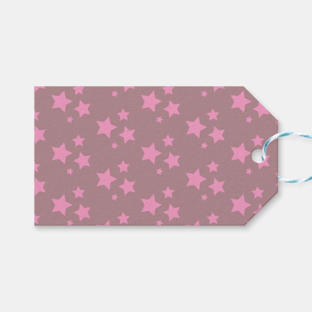 Pink Stars Modern design Gift Tags (Front (Horizontal))