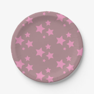 Pink Stars Modern design Paper Plate
