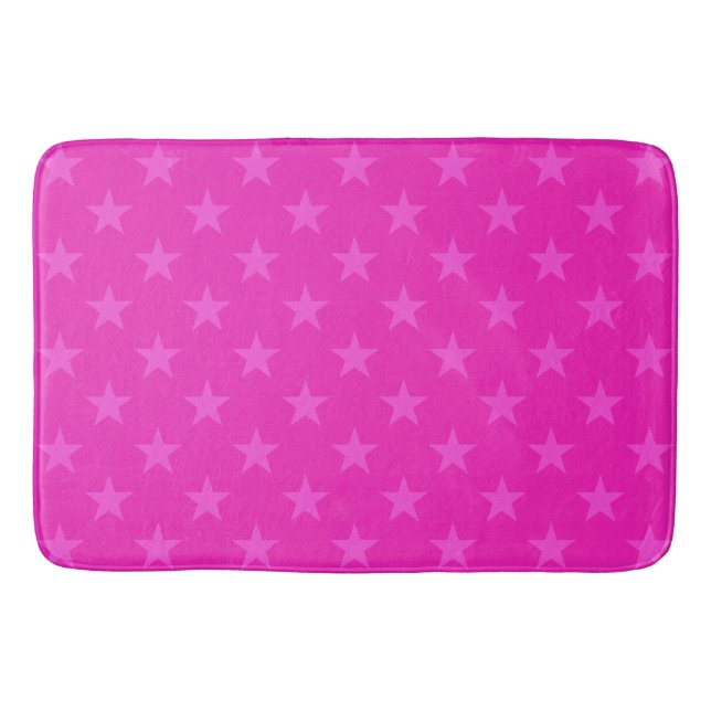 Pink stars pattern bath mat (Front)