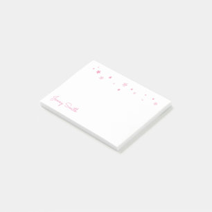 Pink Stars Personalized Post-it Notes