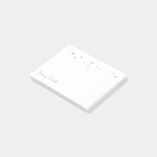 Pink Stars Personalized Post-it Notes