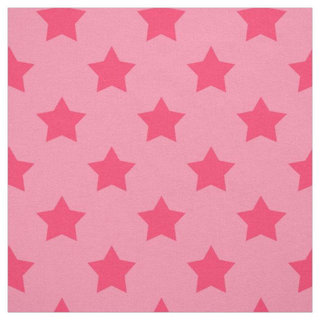 Pink Stars Pink Background Textile Fabric (Swatch)