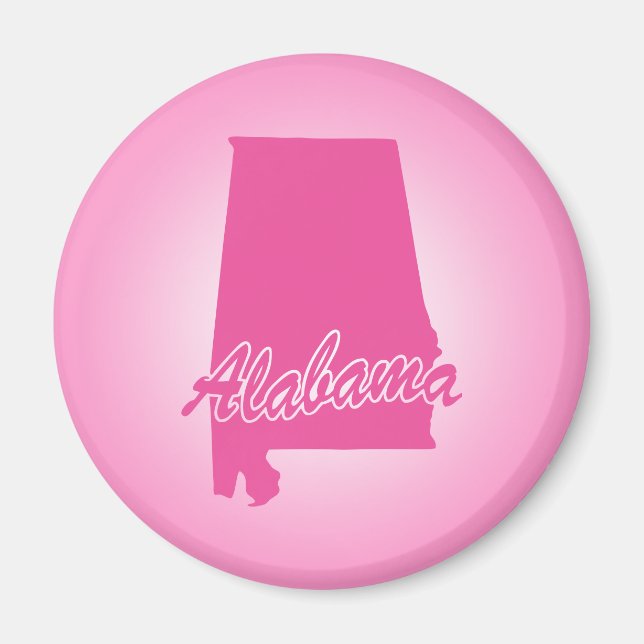 Pink State Alabama Magnet (Front)