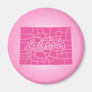 Pink State Colorado Magnet
