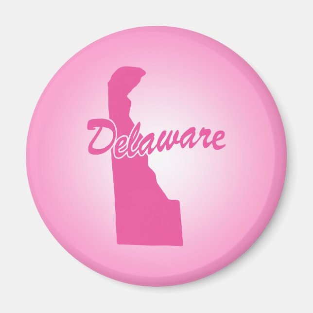 Pink State Delaware Magnet (Front)