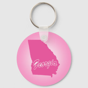 Pink State Georgia Keychain