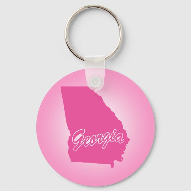 Pink State Georgia Keychain (Front)