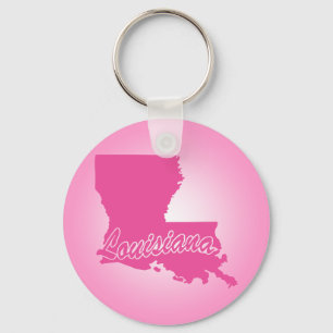 Pink State Louisiana Keychain