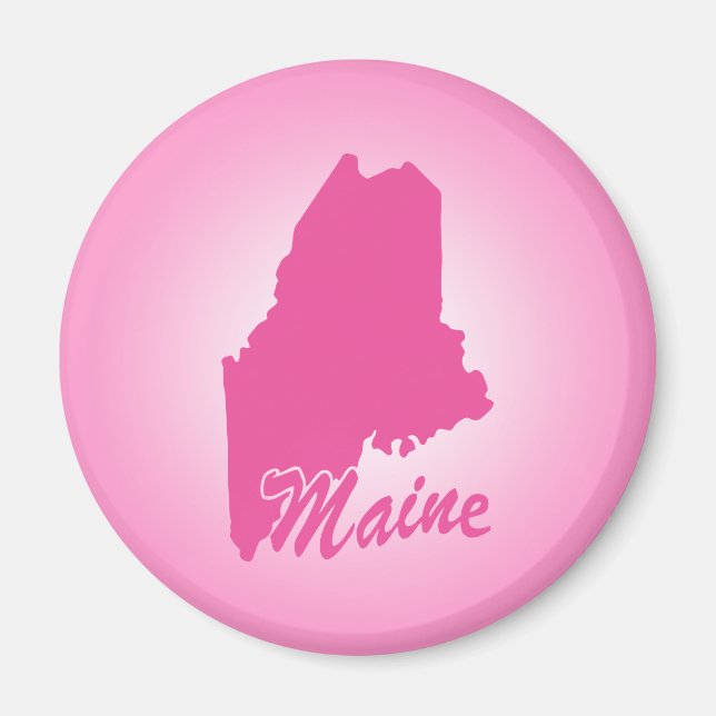 Pink State Maine Magnet (Front)