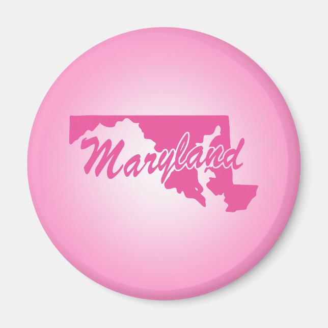Pink State Maryland Magnet (Front)