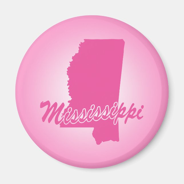 Pink State Mississippi Magnet (Front)