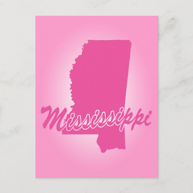 Pink State Mississippi Postcard (Front)