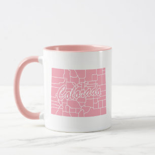 Pink State Of Colorado Shape Mug
