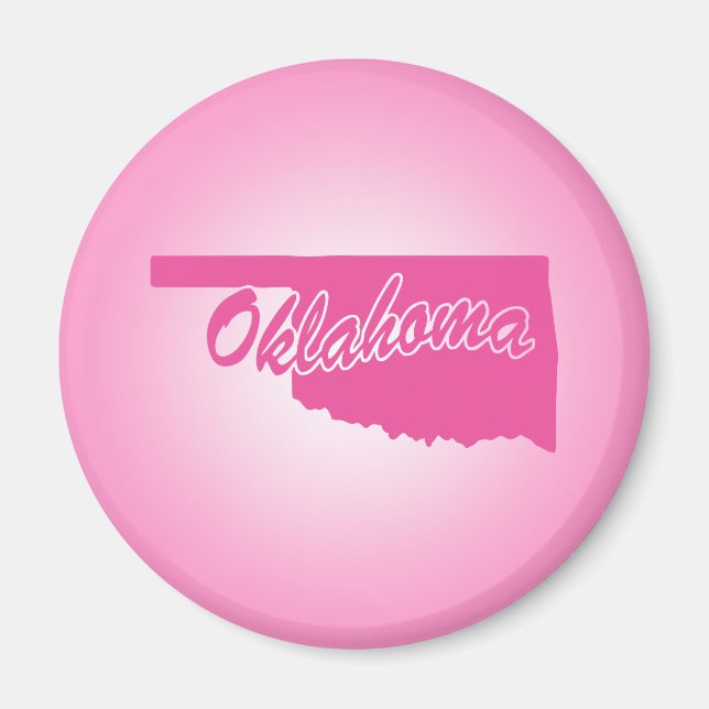 Pink State Oklahoma Magnet (Front)