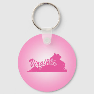 Pink State Virginia Keychain