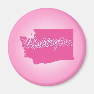 Pink State Washington Magnet