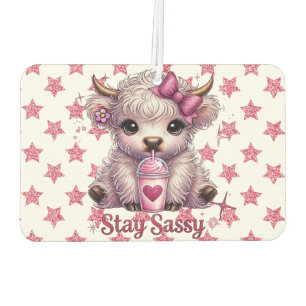 Pink, Stay Sassy, Highland Cows Air Freshener