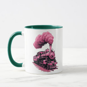 Pink Steam Train: A Whimsical Journey Mug