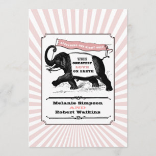 Pink Steampunk Circus Invitation - Basic Paper