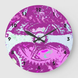 Pink Steampunk design Large Clock