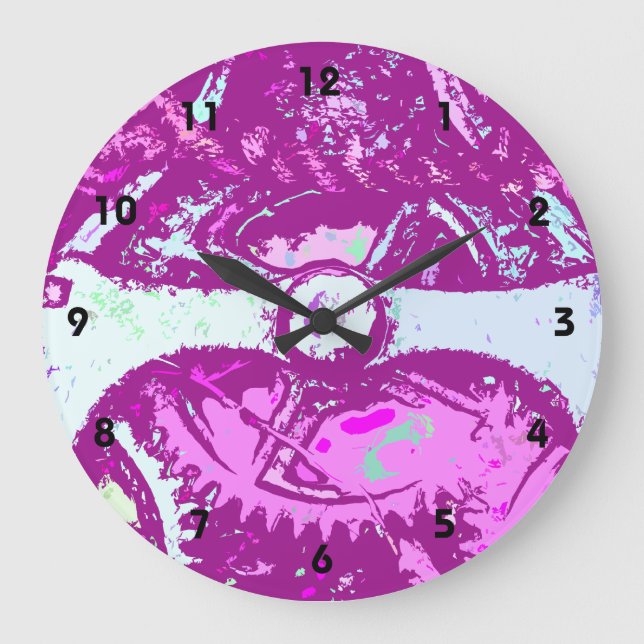 Pink Steampunk design Large Clock (Front)